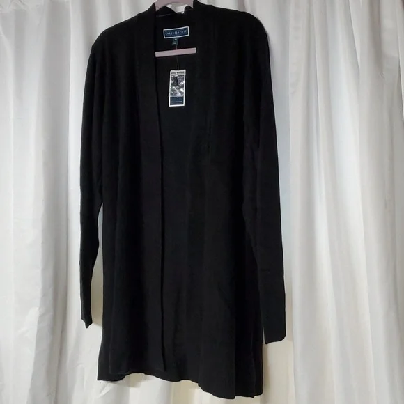 Karen Scott open black Cardigan size 3X new with tag! - Picture 3 of 5